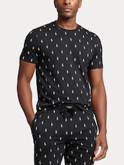 Polo Ralph Lauren Black All-Over-Pony Jersey T-Shirt - Image 1 of 4