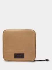 Polo Ralph Lauren Green Canvas Leather Logo Wash Bag - Image 1 of 5