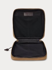 Polo Ralph Lauren Green Canvas Leather Logo Wash Bag - Image 4 of 5