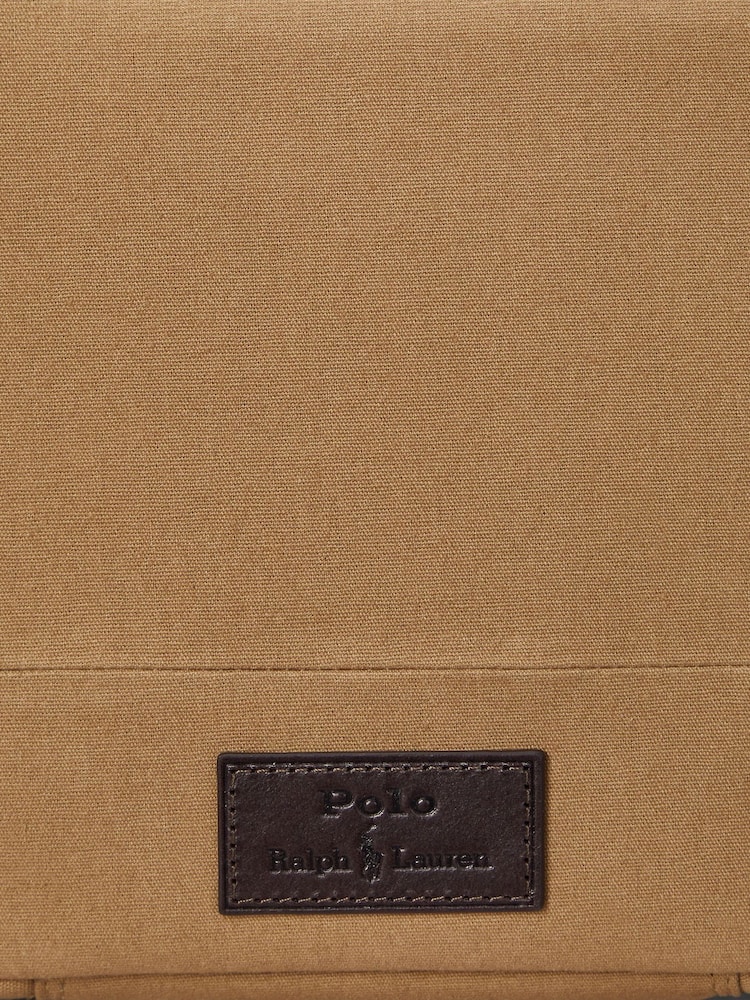 Polo Ralph Lauren Green Canvas Leather Logo Wash Bag - Image 5 of 5