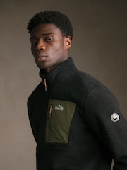 Snowdonia Black Black Fleece Zip Through Jacket - Image 1 of 6