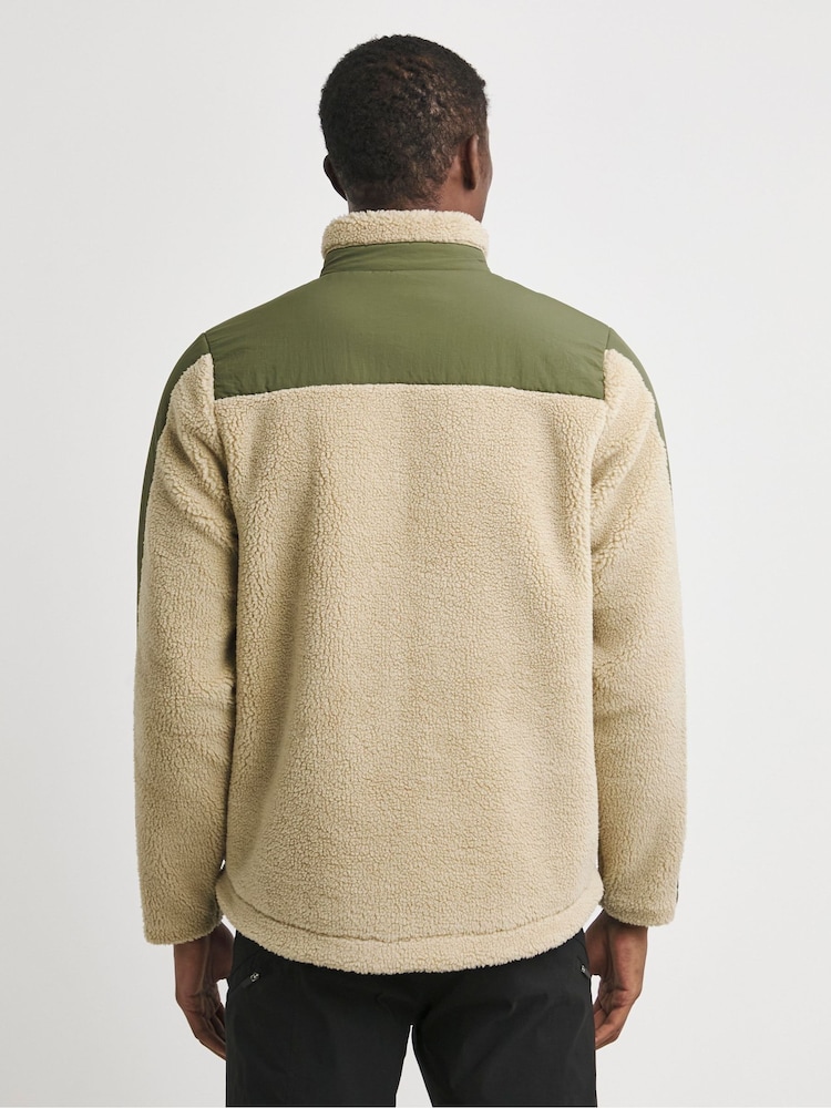 Snowdonia Cream Borg Panel Detail Jacket - Image 2 of 7 Snowdonia Cream Borg Panel Detail Jacket - Image 2 of 7