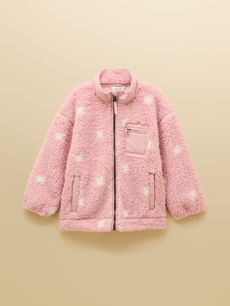 Joules Girls' Tilly Pink Zip Through Fleece - Image 1 of 4 Joules Girls' Tilly Pink Zip Through Fleece - Image 1 of 4