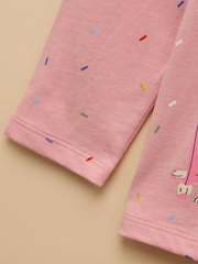 Joules Girls' Ava Pink Screeprint Long Sleeve Top - Image 4 of 6