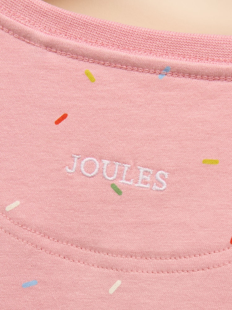 Joules Girls' Ava Pink Screeprint Long Sleeve Top - Image 6 of 6