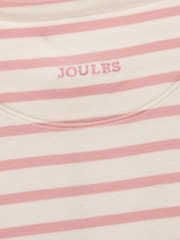 Joules Girls' Harbour Pink & Cream Long Sleeve Jersey Top - Image 5 of 5