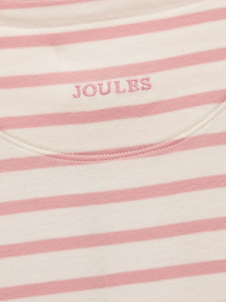 Joules Girls' Harbour Pink & Cream Long Sleeve Jersey Top - Image 5 of 5