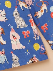 Joules Girls' Harbour Navy Dogs Long Sleeve Jersey Top - Image 3 of 5