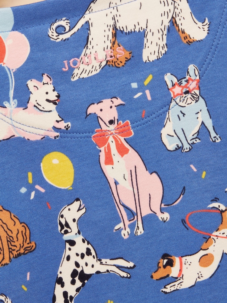 Joules Girls' Harbour Navy Dogs Long Sleeve Jersey Top - Image 5 of 5 Joules Girls' Harbour Navy Dogs Long Sleeve Jersey Top - Image 5 of 5