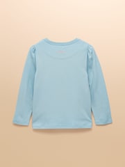 Joules Girls' Ava Blue Applique Long Sleeve Top - Image 2 of 5