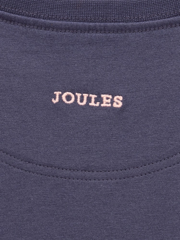 Joules Girls' Ava Navy Blue Applique Long Sleeve Top - Image 4 of 4