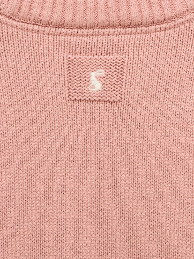 Joules Girls' Intarsia Pink Party Dog Knitted Jumper - Image 6 of 6