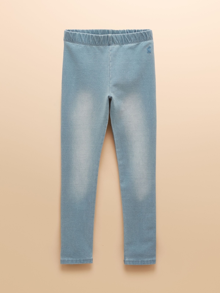Joules Trot Blue Pack of Two Denim-Look Leggings - Image 2 of 7