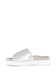 Gabor Adios Silver Metallic Mule Style Sandals - Image 2 of 5