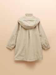 Joules Girls' Meadow Stone Longline Showerproof Coat - Image 2 of 6