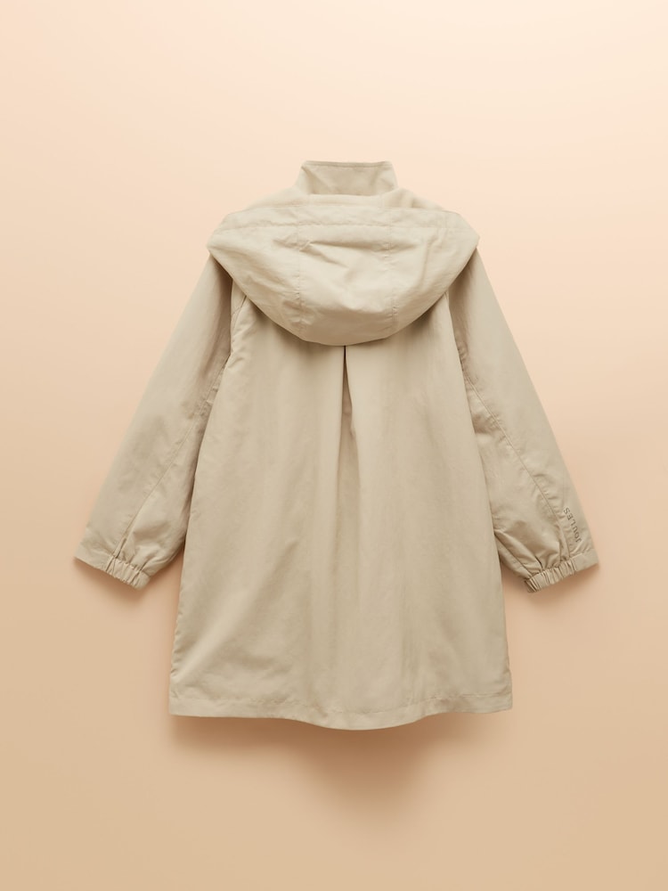 Joules Girls' Meadow Stone Longline Showerproof Coat - Image 2 of 6