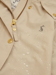 Joules Girls' Meadow Stone Longline Showerproof Coat - Image 6 of 6