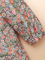 Joules Girls' Rainford Pink Ditsy Waterproof Packable Raincoat - Image 4 of 5