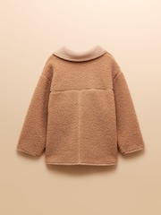 Joules Girls' Sadie Natural Borg Fleece Jacket - Image 2 of 4