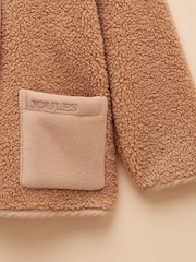 Joules Girls' Sadie Natural Borg Fleece Jacket - Image 3 of 4