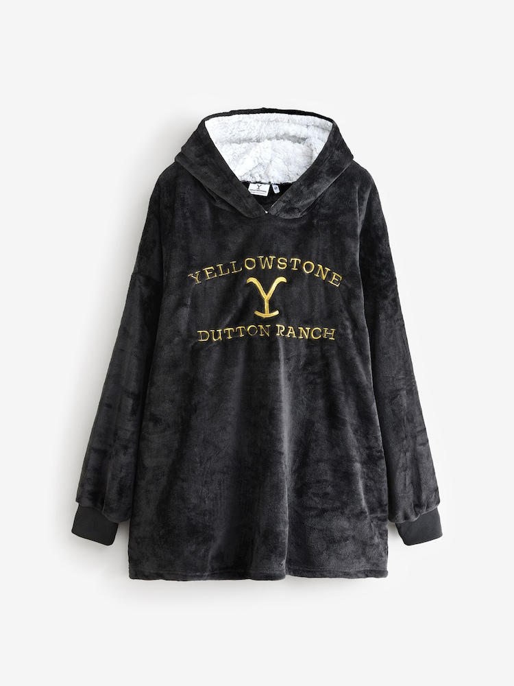 Vanilla Underground Black Mens Yellowstone Blanket Hoodie - Image 1 of 7
