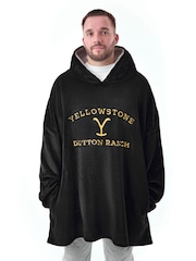 Vanilla Underground Black Mens Yellowstone Blanket Hoodie - Image 4 of 7