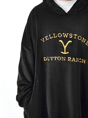 Vanilla Underground Black Mens Yellowstone Blanket Hoodie - Image 6 of 7
