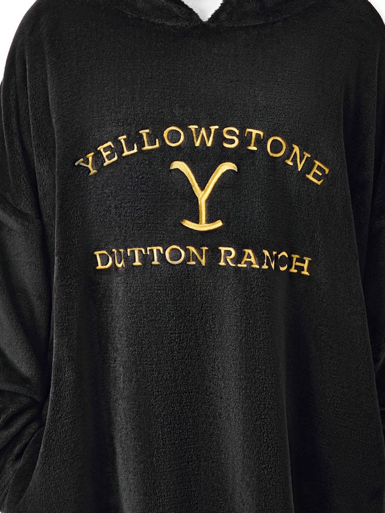 Vanilla Underground Black Mens Yellowstone Blanket Hoodie - Image 7 of 7