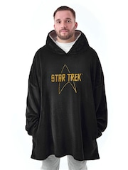 Vanilla Underground Black Mens Star Trek Blanket Hoodie - Image 1 of 6
