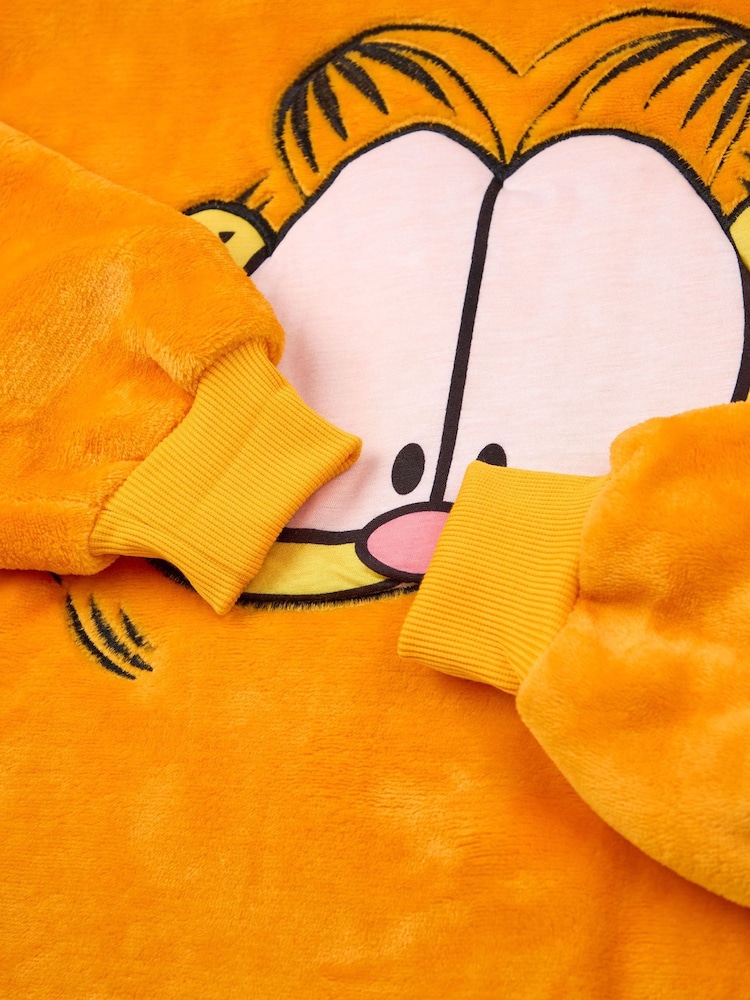 Vanilla Underground Orange Kids Unisex Garfield Blanket Hoodie - Image 5 of 6