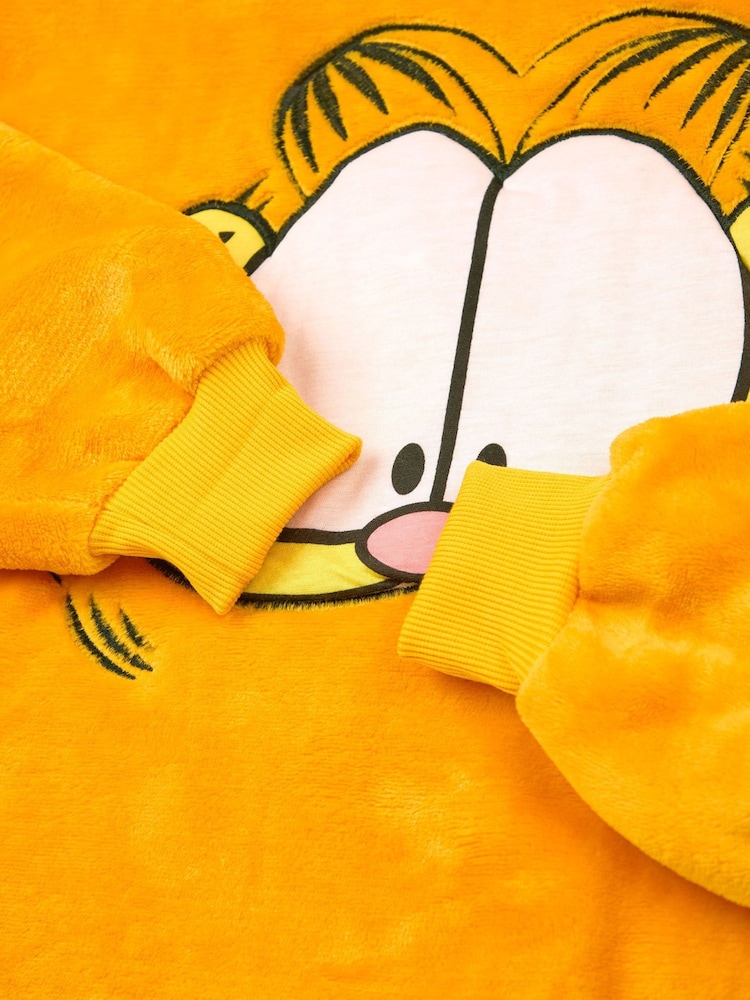 Vanilla Underground Orange Mens Garfield Blanket Hoodie - Image 6 of 6