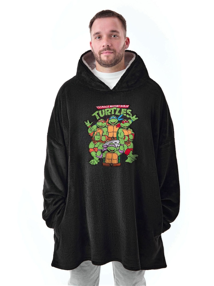 Vanilla Underground Black Mens Teenage Mutant Ninja Turtles Blanket Hoodie - Image 1 of 6