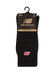 New Balance Black NB Patch Logo Crew  Socks 3 Pack - Image 3 of 3