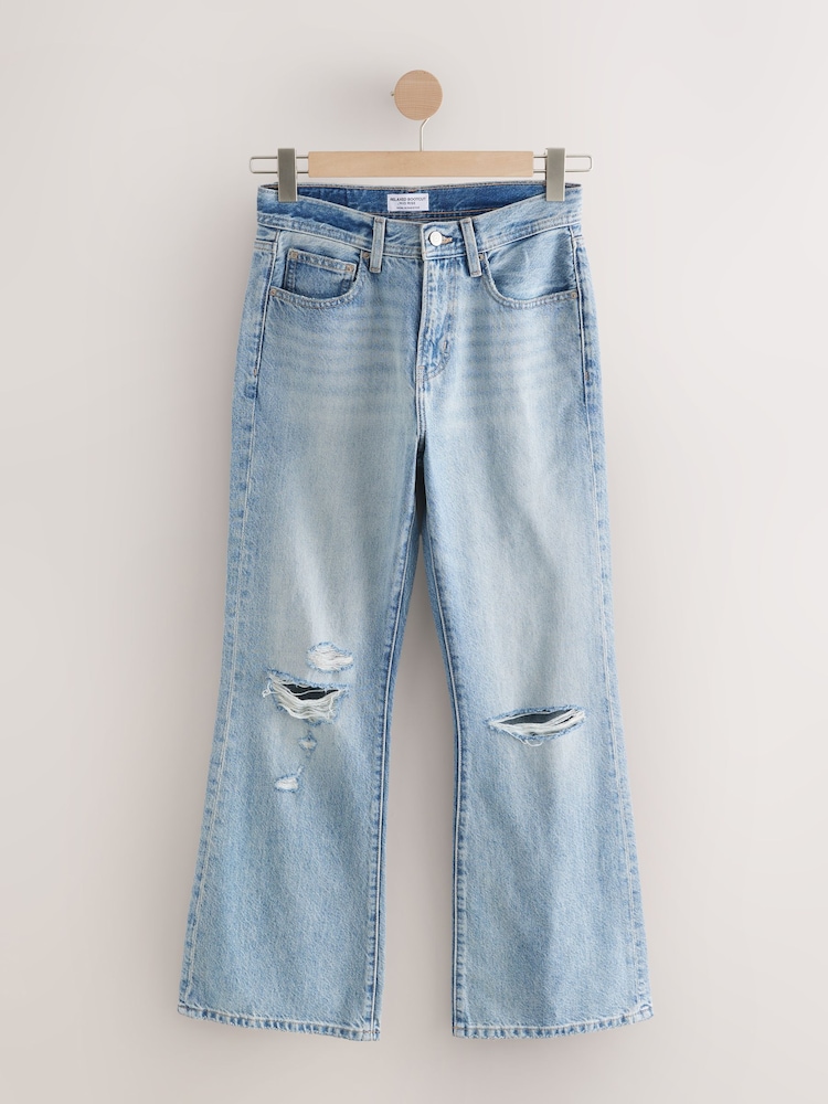 Bleach Ripped Knee Relaxed Bootcut 100% Cotton Jeans - Image 7 of 7
