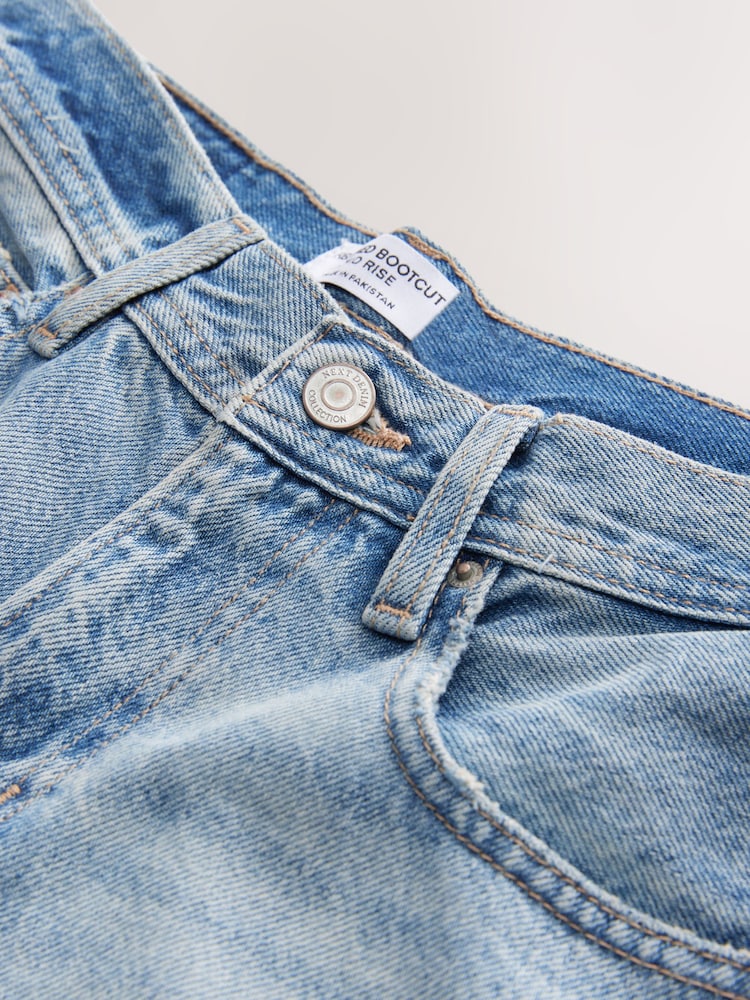 Bleach Ripped Knee Relaxed Bootcut 100% Cotton Jeans - Image 9 of 9