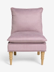 Laura Ashley Claudina Geo Plum Purple Nordan Armless Accent Chair - Image 1 of 5