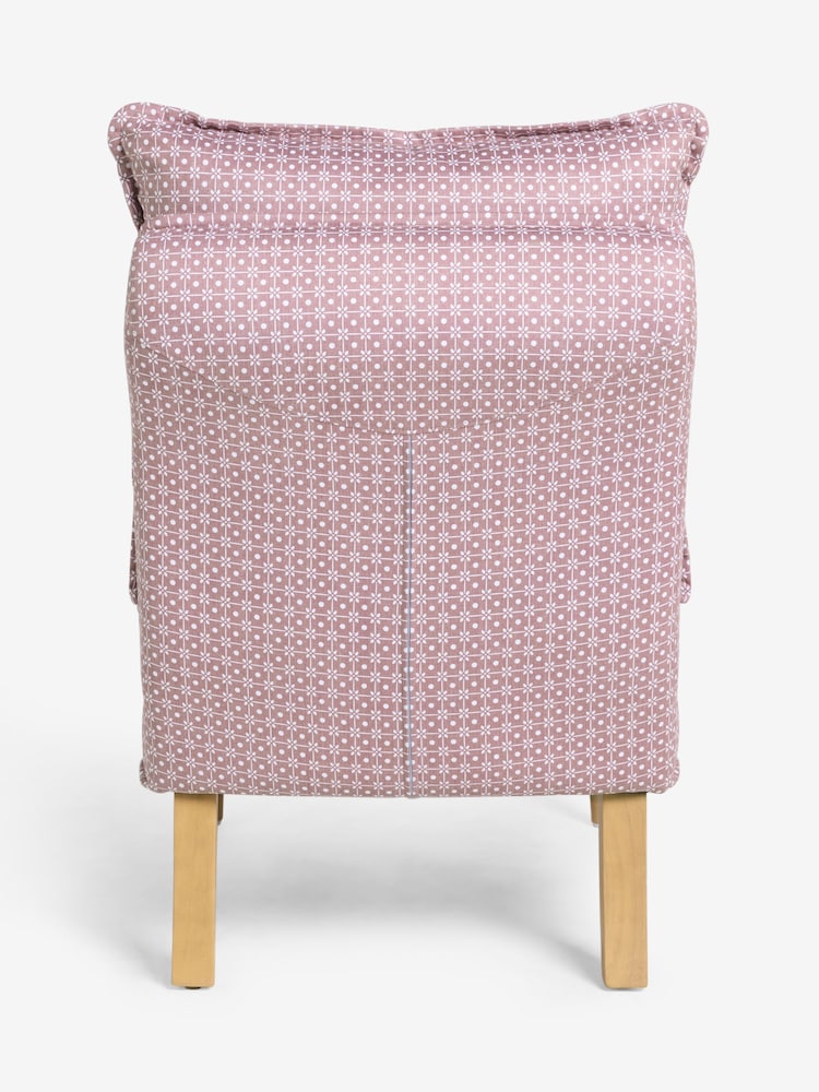 Laura Ashley Claudina Geo Plum Purple Nordan Armless Accent Chair - Image 5 of 5
