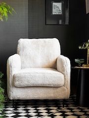 Rockett St George Natural Faux Fux The Edie Accent Chair - Image 2 of 9