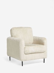 Rockett St George Natural Faux Fux The Edie Accent Chair - Image 5 of 9