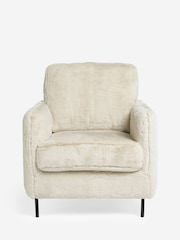 Rockett St George Natural Faux Fux The Edie Accent Chair - Image 6 of 9