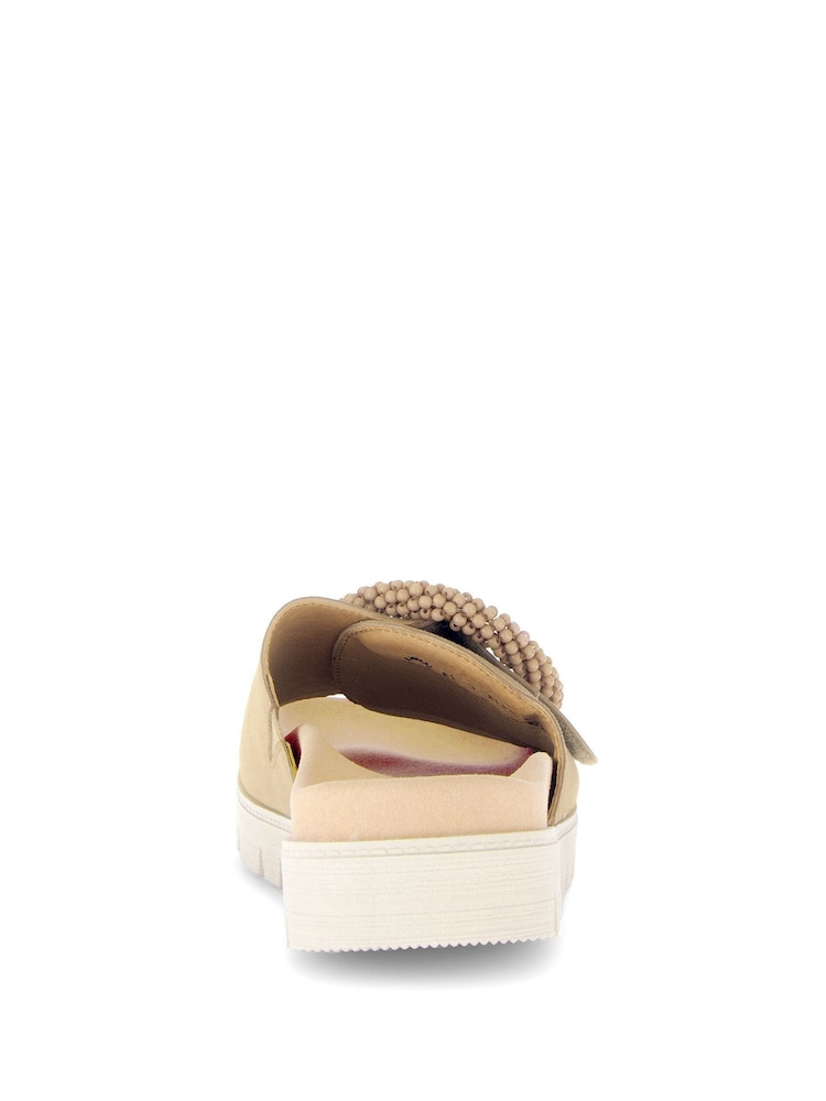 Gabor Cream Everly Caramel Suede Mule Style Sandals - Image 5 of 5 Gabor Cream Everly Caramel Suede Mule Style Sandals - Image 5 of 5