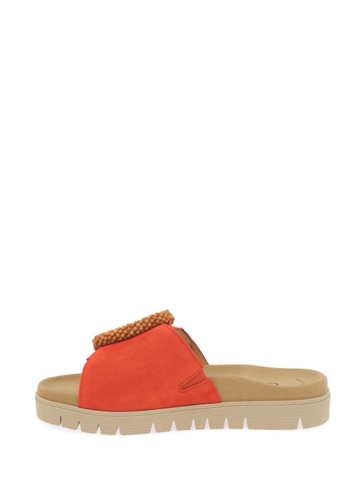 Gabor Orange Everly Pumpkin Suede Mule style Sandals - Image 2 of 5 Gabor Orange Everly Pumpkin Suede Mule style Sandals - Image 2 of 5