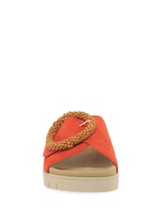 Gabor Orange Everly Pumpkin Suede Mule style Sandals - Image 4 of 5