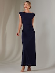 Jolie Moi Blue Eva Round Neck Sleeveless Maxi Dress - Image 6 of 6