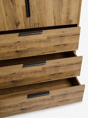 Dark Bronx Oak Effect 4 Door, 3 Drawer Wardrobe - Image 11 of 11