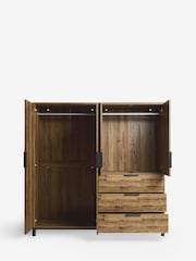 Dark Bronx Oak Effect 4 Door Wardrobe - Image 2 of 4