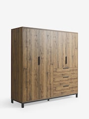 Dark Bronx Oak Effect 4 Door Wardrobe - Image 3 of 4