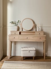 Light Natural Sadie Solid Mango Wood 5 Drawer Console Dressing Table - Image 2 of 7