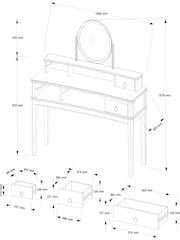 Light Natural Sadie Solid Mango Wood 5 Drawer Console Dressing Table - Image 5 of 7