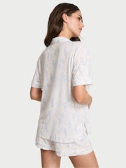 Victoria's Secret White & Blue Seahorse Modal Short Pyjama Set - Image 2 of 2